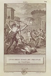 Aufstand des amerikanischen Volkes im Jahr 1768, graviert von David
