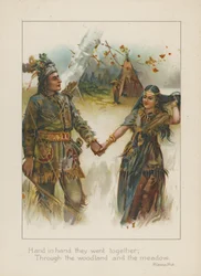 Hand in Hand gingen sie zusammen durch den Wald und die Wiese