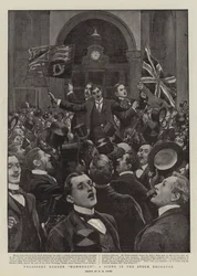 Präsident Kruger geschlagen, eine Szene an der Börse