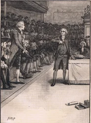 Szene im Unterhaus: Bruch zwischen Burke und Fox 1791