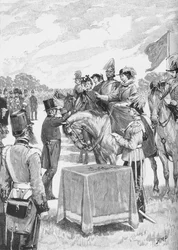 Die Königin bei der ersten Verleihung des Victoria-Kreuzes