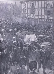 Die Beerdigung der Königin, die letzte Etappe, Illustration aus Cassells Geschichte Englands, 1900er Jahre