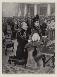 Das Dankgebet für den Frieden, der König und die Königin beim Gottesdienst in der St. Paul