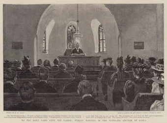 Ins Heilige Land mit dem Kaiser, Sonntagmorgen in der Templerkirche in Haifa