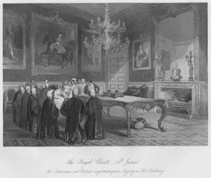 Der königliche Schrank. - St. James. Die Erzbischöfe und Bischöfe gratulieren Ihrer Majestät zu ihrem Geburtstag