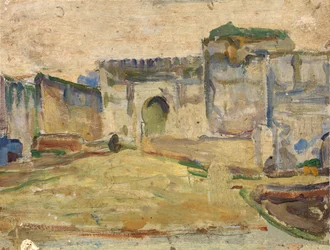 Straßenszene, Tanger, Zinnenarchitektur, ca. 1910