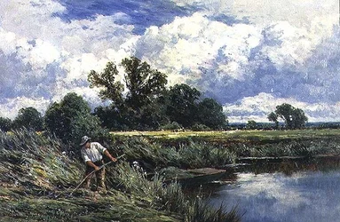 Der Fluss Lea, in der Nähe von Broxbourne in Hertfordshire