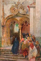 Südportal der Matriz-Kirche, Ponta Delgada, ca. 1899
