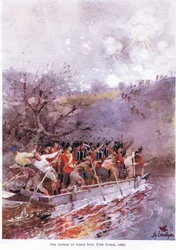 Die Niederlage von Louis Riel, Fish Creek, 1885, ca. 1920