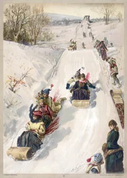 Schlittenfahren auf dem Land