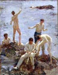 Jungen beim Baden
