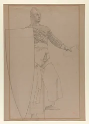 Ohne Titel [Graphitstudie der Wanddekoration im Sitzungssaal des Prudential Life Insurance Gebäudes in Newark, New Jersey]
