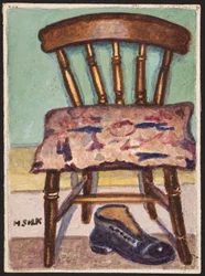 Küchenstuhl und Stiefel, ca. 1930