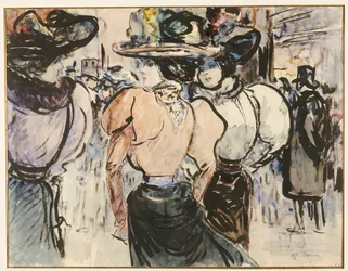 Elegante Damen auf der Straße