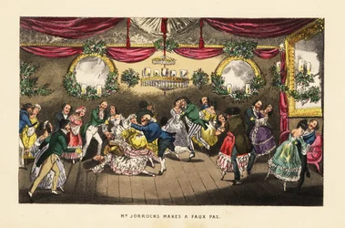 Tänzer kollidieren während eines Walzers auf einem vornehmen Ball in Paris