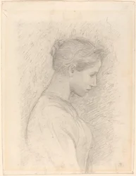 Eine junge Frau im Profil