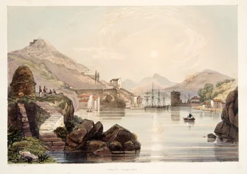 Hafen von Passages, aus Skizzen der Landschaft in den Baskischen Provinzen Spaniens, mit einer Auswahl nationaler Musik, veröffentlicht 1838