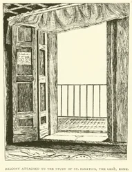 Balkon am Arbeitszimmer von St. Ignatius, das Gesù, Rom