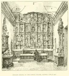 Private Kapelle des Borgia-Palastes, Gandia (Gravur)