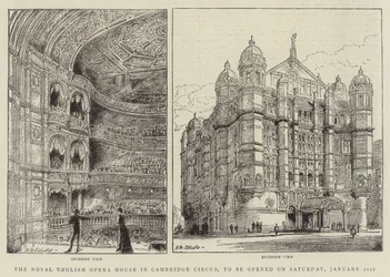 Das Royal English Opera House am Cambridge Circus, Eröffnung am Samstag, 31. Januar