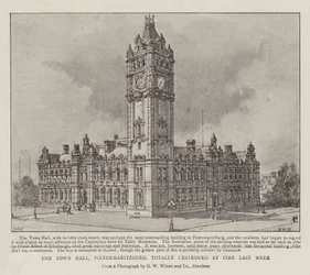 Das Rathaus von Pietermaritzburg, letzte Woche vollständig durch Feuer zerstört