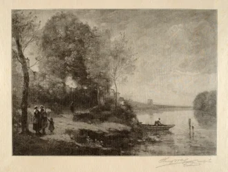 Der Fluss am fernen Turm