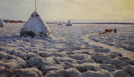 Litauische Sümpfe unter Schnee