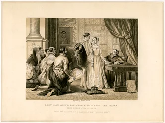 Lady Jane Greys Widerwillen, die Krone anzunehmen, 19. Jahrhundert