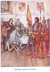 Der Page präsentiert seinen Gefangenen