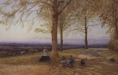 Mutter und Kind in der Landschaft