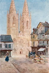 Die Kathedralenfront von St. Lo