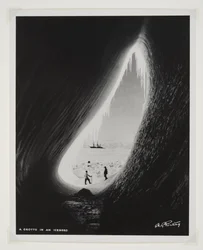 Eine Grotte in einem Eisberg