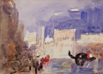 Der Dogenpalast und die Piazetta vom Bacino di San Marco aus gesehen