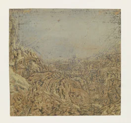 Felsige Landschaft mit Schlucht, erste Version