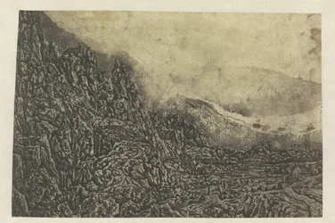 Felsige Landschaft mit Straße und Fluss