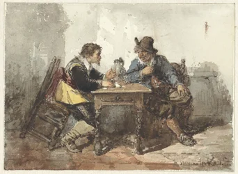 Zwei Männer an einem Tisch sitzend