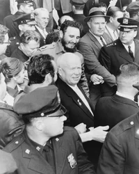 Fidel Castro und Nikita Chruschtschow in New York zur Generalversammlung der Vereinten Nationen