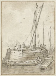 Boot mit zwei Ruderbooten