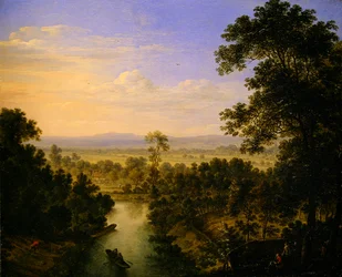 Panorama-Landschaft mit Fluss