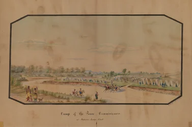 Lager der Friedenskommissare am Medicine Lodge Creek