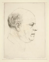 H. N. Bialik (Porträt des Kopfes im Profil)