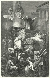 Augustus hält die Rede bei der Beerdigung seines Neffen Marcellus, 23 v. Chr.