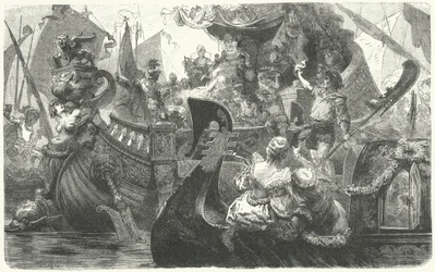 Catherine Cornaro segelt von Venedig ab, um Königin von Zypern zu werden, 1472