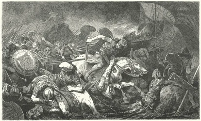 Flucht der Perser nach der Schlacht von Marathon, 490 v. Chr.