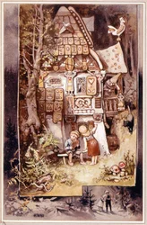 Hänsel und Gretel, Märchen der Gebrüder Grimm - Illustration von Hermann Vogel