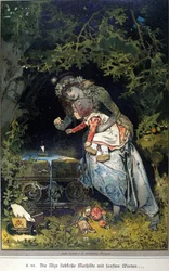 Illustration von Vogel zu einem Märchen der Brüder Jacob (1785-1863) und Wilhelm (1786-1859) Grimm