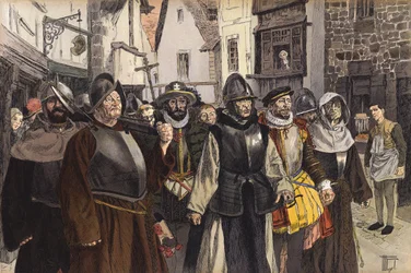 Prozession der Katholischen Liga durch die Straßen von Paris, 1590