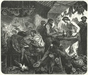 Szene in einer Taverne im antiken Rom