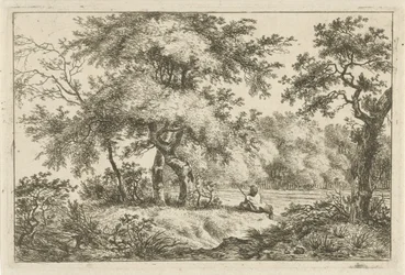 Ruhender Mann im Wald