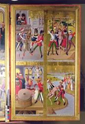 Szenen aus dem Leben des heiligen Viktor aus dem inneren Abschnitt des rechten äußeren Flügels des ehemaligen Hauptaltars in der St. Nikolauskirche, 1481